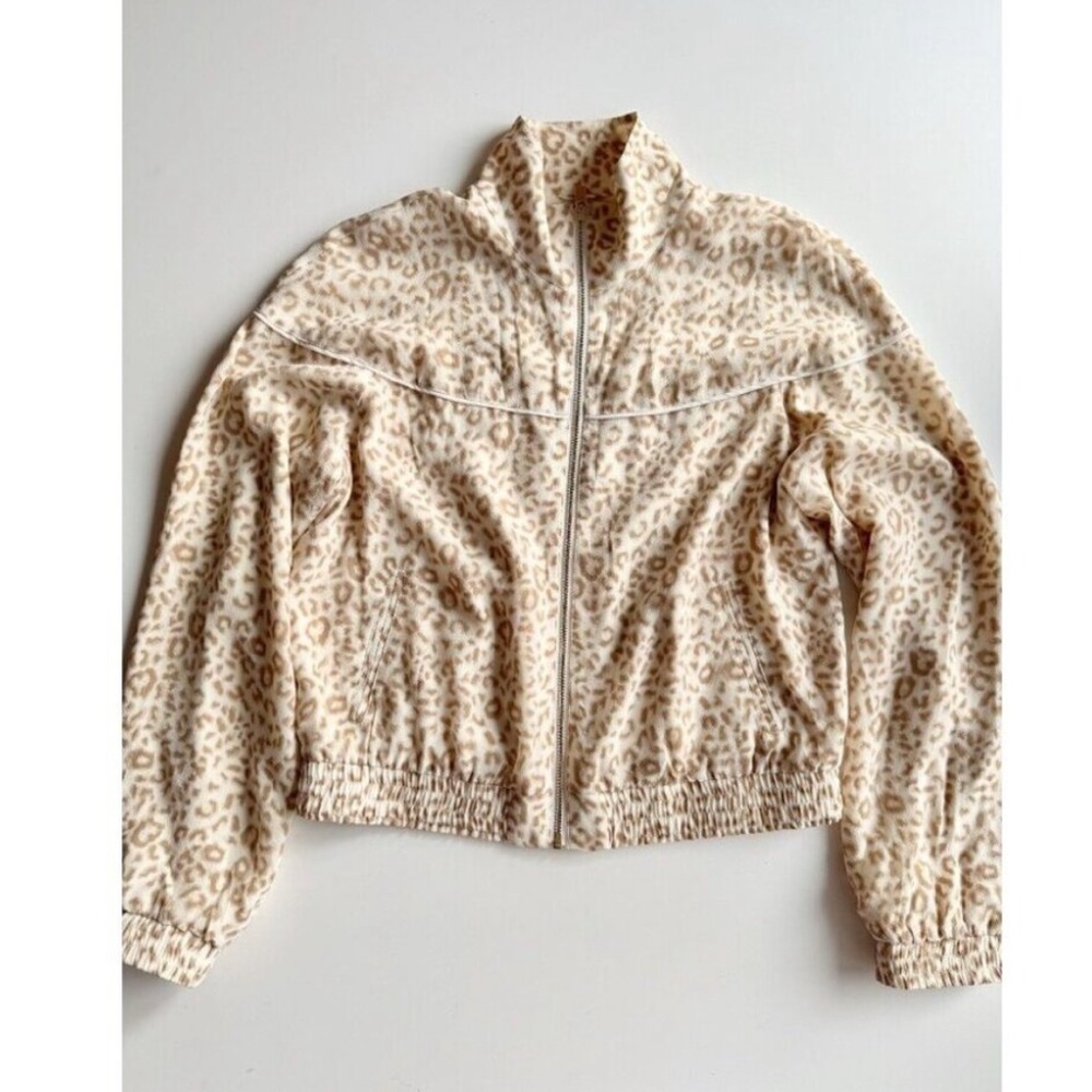 Aritzia Little Moon Cheetah Crepe Track Bomber